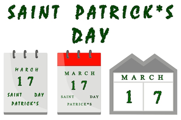 Jour férié irlandais St Patrick grand calendrier papier avec date