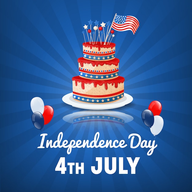 Jour De L'indépendance Américaine. 4 Juillet Usa Holiday. Contexte De La Fête De L'indépendance. Illustration Vectorielle