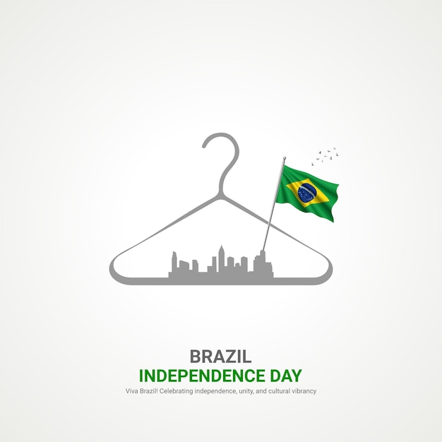 Le Jour De L'indépendance Du Brésil Le Jour De La Indépendance Du Brésil La Conception D'annonces Créatives Des Médias Sociaux Post Vectoriel Illustration 3d