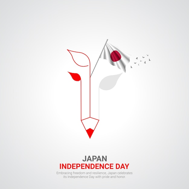 Jour De L'indépendance Du Japon Jour D'indépendence Du Japon Design D'annonces Créatives 11 Février Illustration Vectorielle 3d