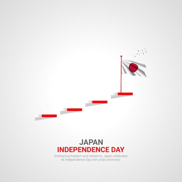 Jour De L'indépendance Du Japon Jour D'indépendence Du Japon Design D'annonces Créatives 11 Février Illustration Vectorielle 3d