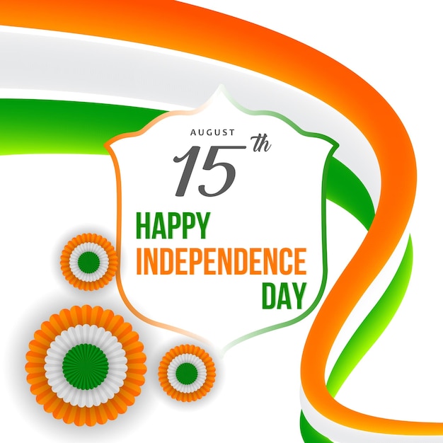 Jour De L'indépendance Indienne 15 Août Affiche Nationale Orange Blanc Vert Bannière Affiche Bannière Vecteur Gratuit