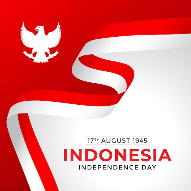 Vecteur jour de l'indépendance de l'indonésie ou de la liberté d'indonésie arrière-plan et arrière-plan merah putih