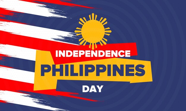 Vecteur jour de l'indépendance des philippines drapeau des philippines fête nationale de la liberté art patriotique vecteur