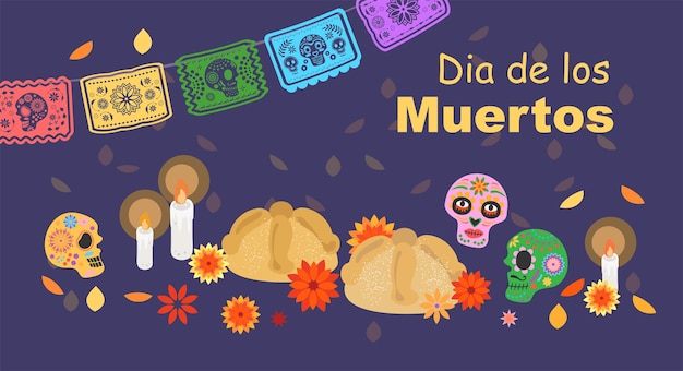 Vecteur jour des morts dia de los muertos fête du jour des morts