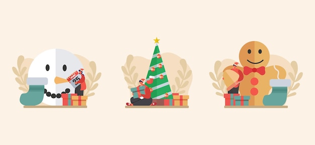 Jour De Noël All Happy Flat Bundle Design