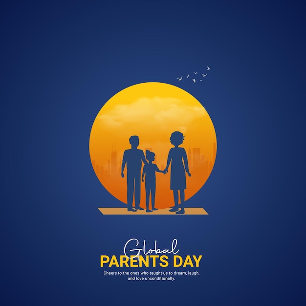 Jour des parents mondial Jour des parents conception d'annonces créatives 1er juin vecteur d'affiche de médias sociaux