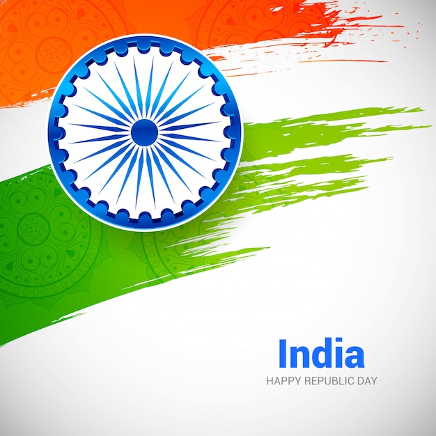 Jour de la république indienne avec drapeau brosse