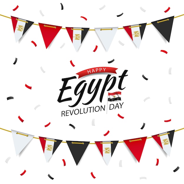 Jour De La Révolution Egypte Guirlande Avec Le Drapeau égyptien