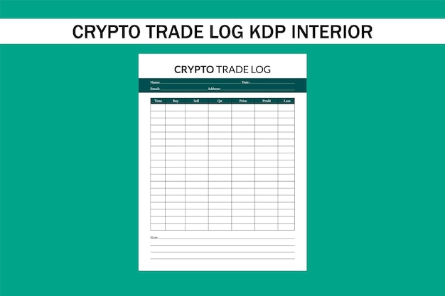Vecteur journal de commerce crypto intérieur kdp