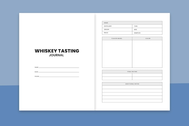 Vecteur journal de dégustation de whisky kdp interior