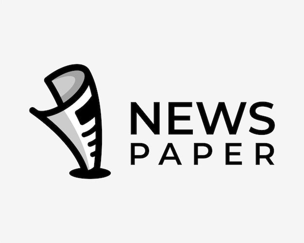 Vecteur journal papier nouvelles page feuille journal magazine papier journal gazette simple dessin animé vector logo design