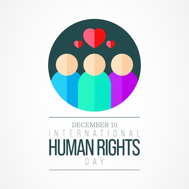 Vecteur la journée des droits de l'homme est célébrée chaque année le 10 décembre.