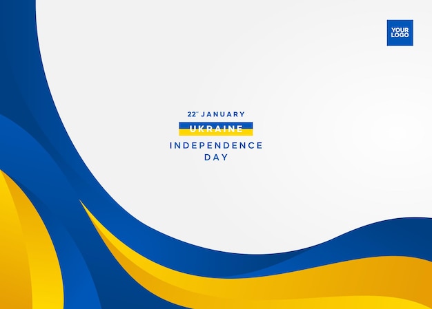 Journée de l'indépendance de l'Ukraine le 22 janvier avec un drapeau en arrière-plan