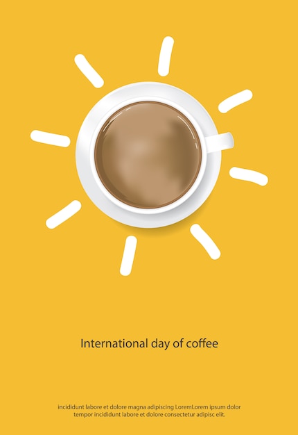 Journée Internationale De L'affiche De Café Publicité Flayers Vector Illustration