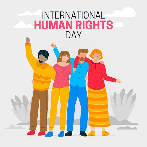 Journée Internationale Des Droits De L'homme Design Plat