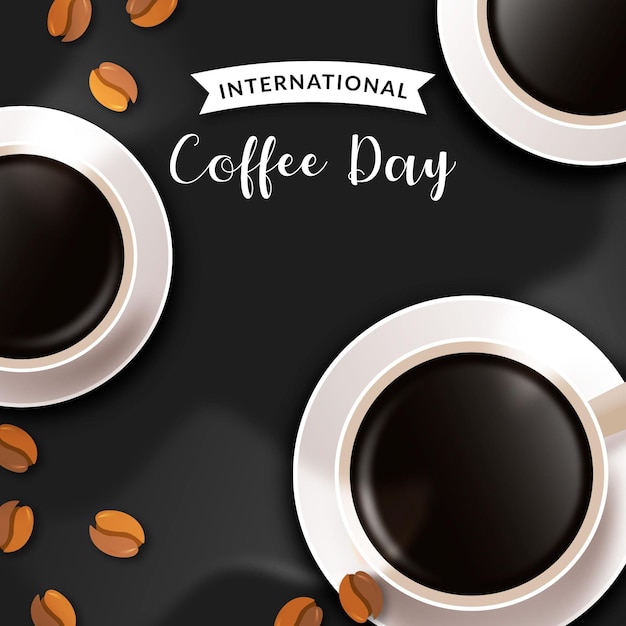 Vecteur journée internationale du café réaliste