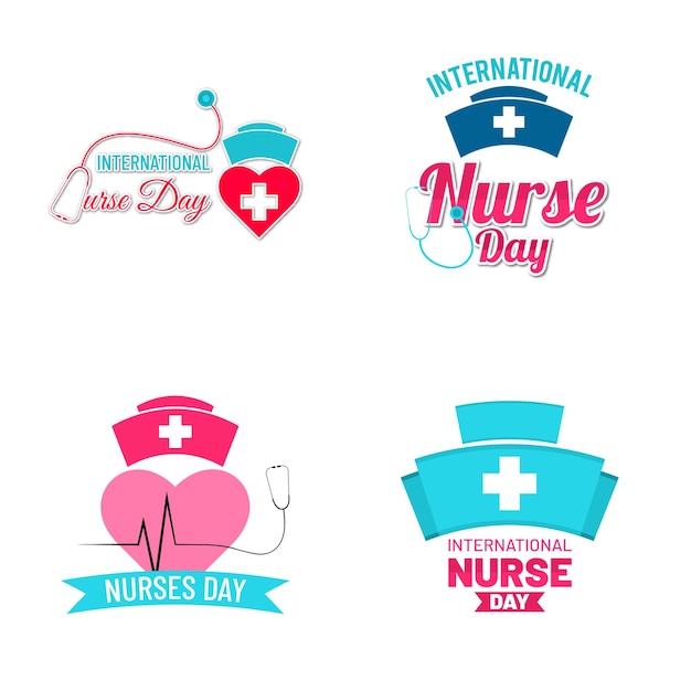 Vecteur journée internationale des infirmières set vector