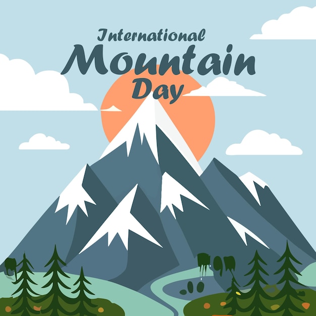 Vecteur journée internationale de la montagne lundi 11 décembre 2023 design de l'affiche de la journée mondiale de la montagne