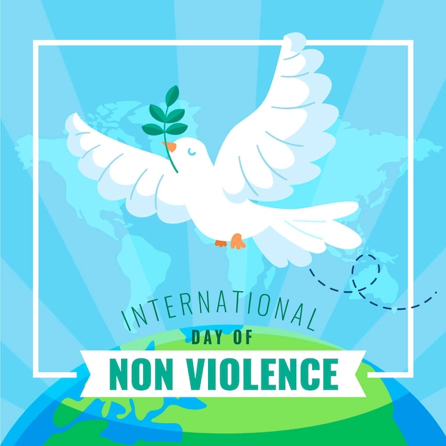 Vecteur journée internationale de la non-violence au design plat