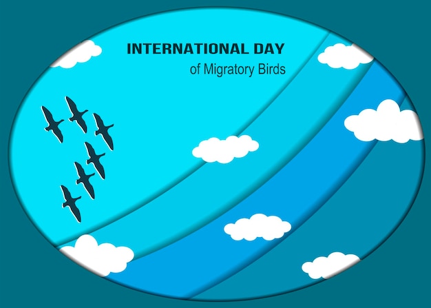 Vecteur journée internationale des oiseaux migrateurs