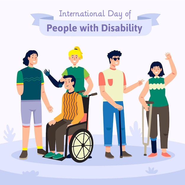 Journée Internationale Des Personnes Handicapées Dessinée à La Main