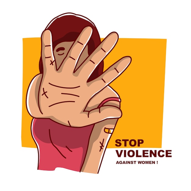 Vecteur journée internationale pour l'élimination de la violence à l'égard des femmes