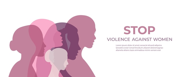 Journée internationale pour l'élimination de la violence à l'égard des femmesBannière horizontaleVecteur