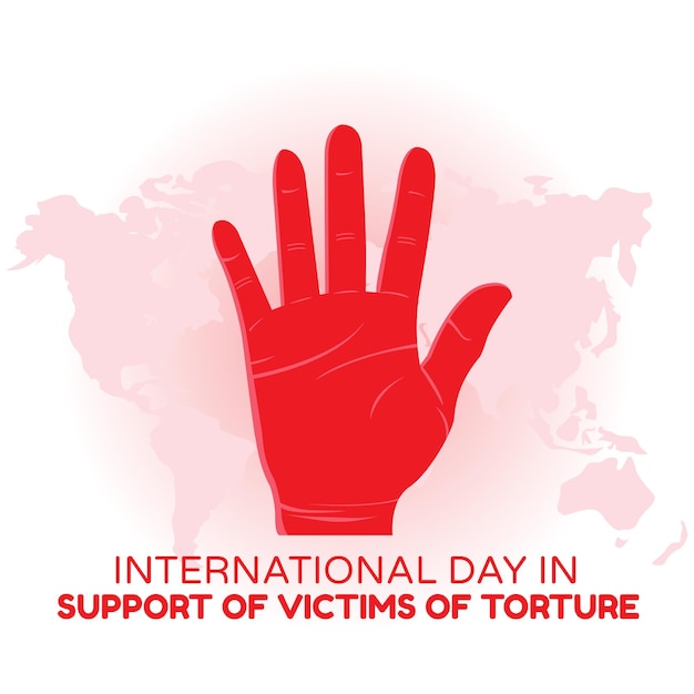 Journée Internationale De Soutien Aux Victimes De La Torture Vecteur