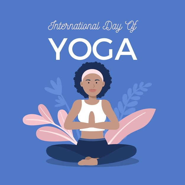 Journée internationale de yoga avec femme