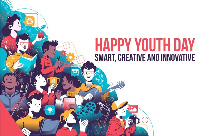 Journée de la jeunesse heureuse, intelligente, créative et innovante