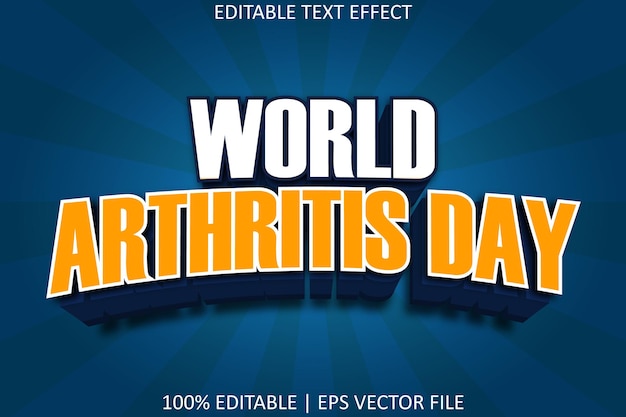 Journée Mondiale De L'arthrite Avec Effet De Texte Modifiable De Style Moderne