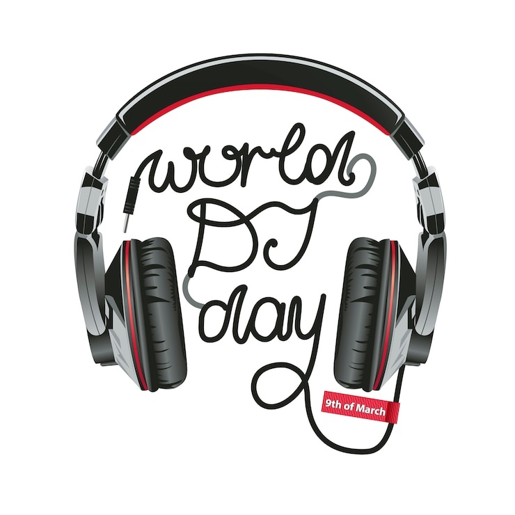 Vecteur journée mondiale des dj