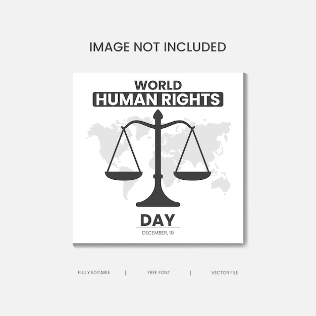 Vecteur journée mondiale des droits de l'homme: modèle de bannière sur les réseaux sociaux