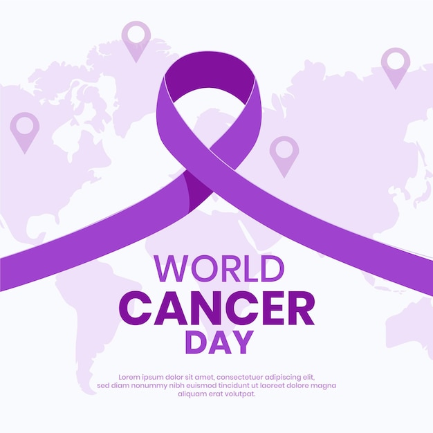 Vecteur journée mondiale du cancer au design plat