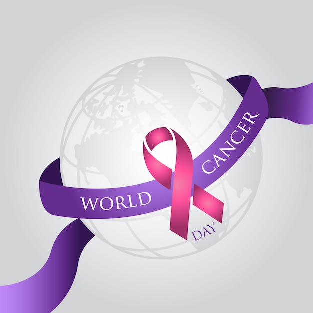 Vecteur journée mondiale du cancer simple fond