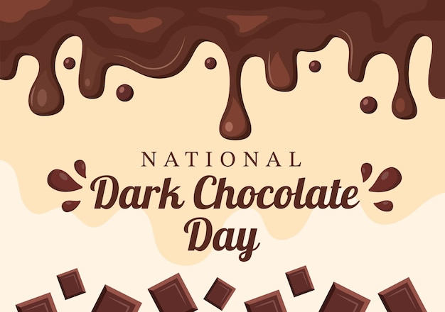 Vecteur journée mondiale du chocolat noir le 1er février pour le bonheur que choco apporte en illustration plate
