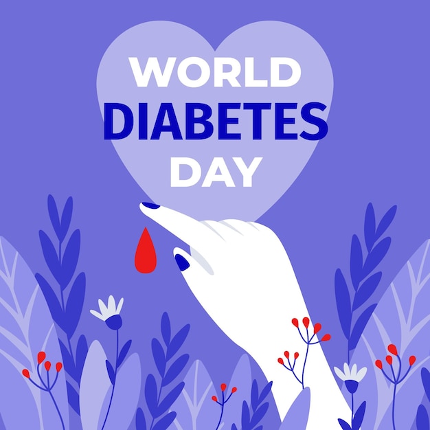 Journée Mondiale Du Diabète Design Plat