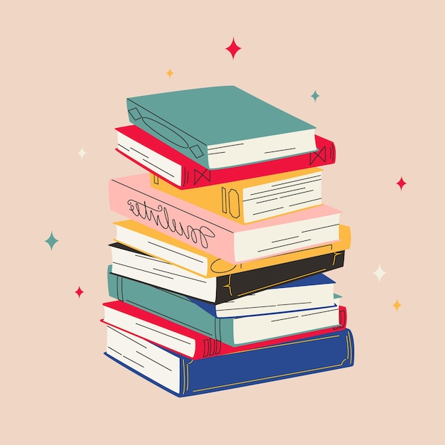 Journée mondiale du livre Pile de livres isolés
