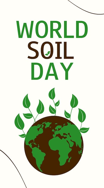 Journée mondiale du sol Bannière verticale Sauvez la planète 5 décembre Illustration vectorielle