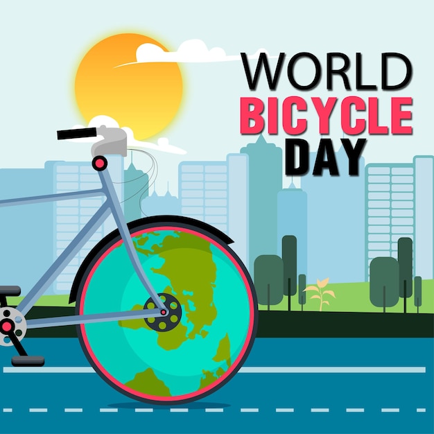 Vecteur journée mondiale du vélo