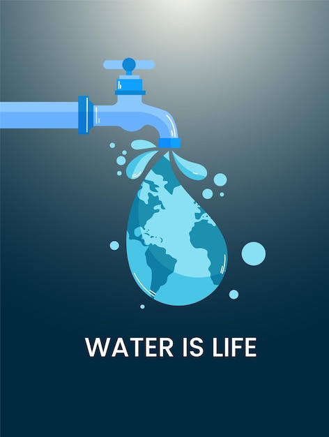Vecteur journée mondiale de l'eau globe conception de l'affiche de bannière