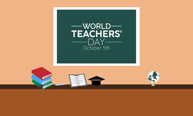 La Journée mondiale des enseignants reconnaît le dévouement à l'innovation et l'influence transformatrice des enseignants dans le monde entier, modèle d'illustration vectorielle