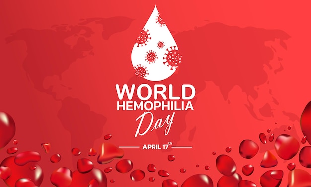 Vecteur la journée mondiale de l'hémophilie est célébrée chaque année le 17 avril