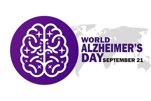 Journée Mondiale De La Maladie D'alzheimer 21 Septembre Illustration Vectorielle Adaptée à L'affiche Et à La Bannière De La Carte De Vœux