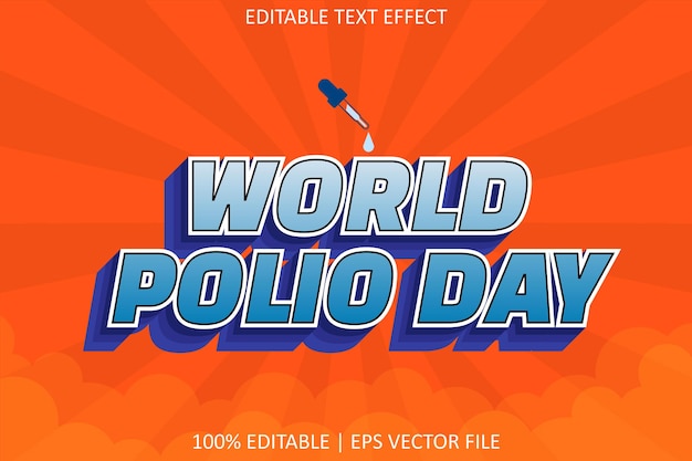 Journée Mondiale De La Polio Avec Effet De Texte Modifiable De Style Moderne