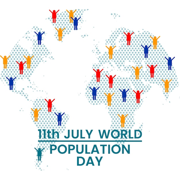 Journée mondiale de la population avec le symbole de la terre et de la population