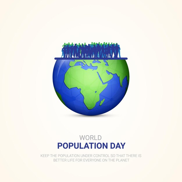 Journée Mondiale De La Population Vecteur gratuit