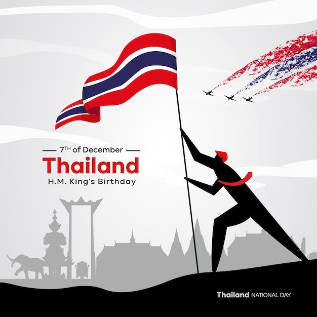 Vecteur journée nationale de la thaïlande