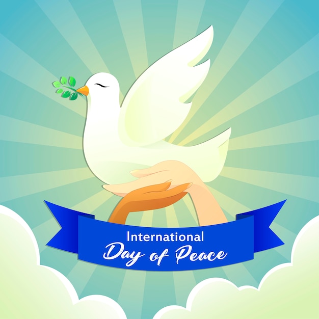 Vecteur journée de la paix de la colombe